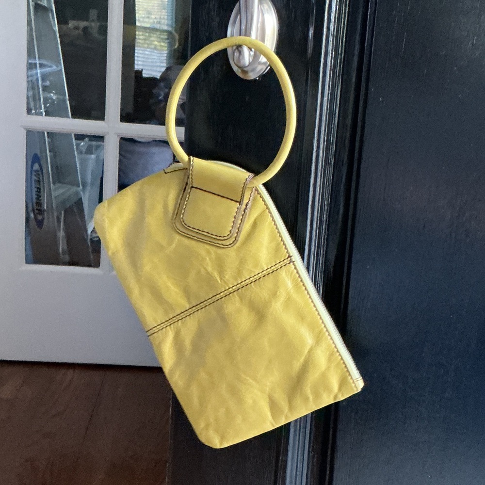 HOBO Yellow Ring-Handle Wristlet Clutch